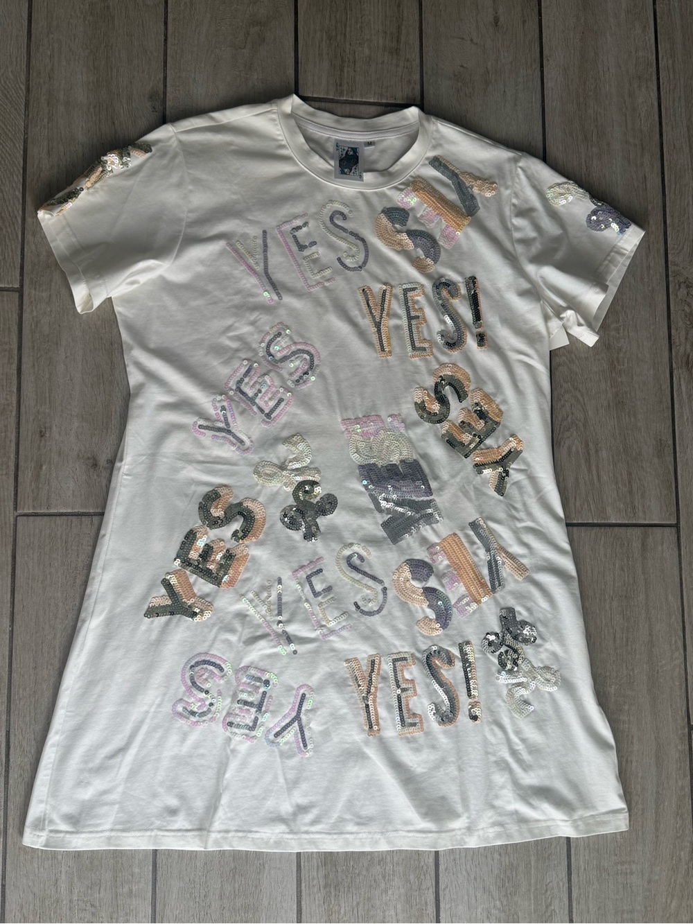Queen of sparkles “YES” mini dress